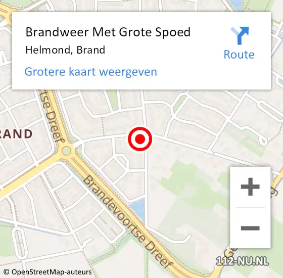 Locatie op kaart van de 112 melding: Brandweer Met Grote Spoed Naar Helmond, Brand op 31 oktober 2023 13:37