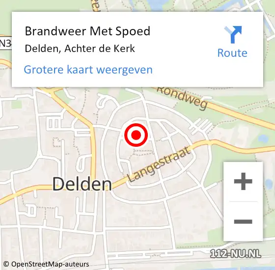 Locatie op kaart van de 112 melding: Brandweer Met Spoed Naar Delden, Achter de Kerk op 31 oktober 2023 14:14