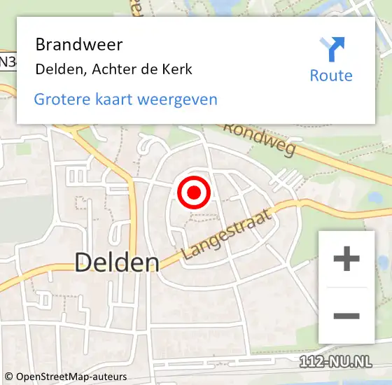 Locatie op kaart van de 112 melding: Brandweer Delden, Achter de Kerk op 31 oktober 2023 14:18