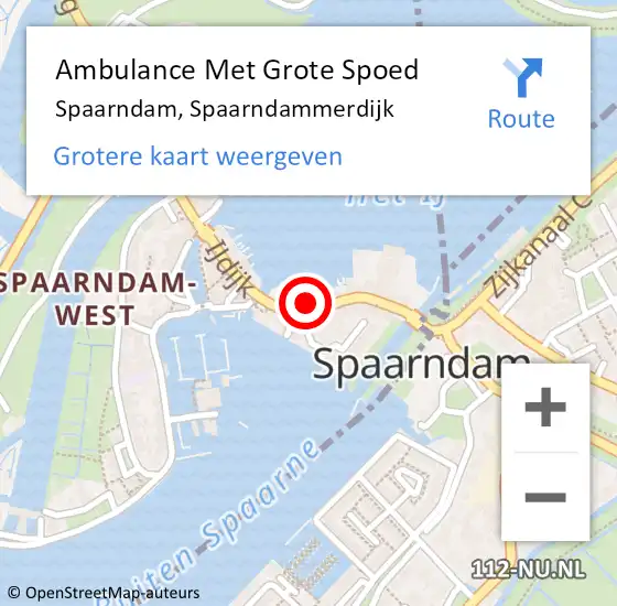 Locatie op kaart van de 112 melding: Ambulance Met Grote Spoed Naar Spaarndam, Spaarndammerdijk op 31 oktober 2023 14:21