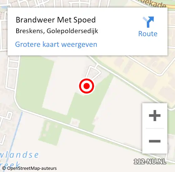 Locatie op kaart van de 112 melding: Brandweer Met Spoed Naar Breskens, Golepoldersedijk op 31 oktober 2023 15:42