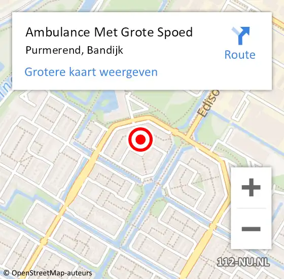 Locatie op kaart van de 112 melding: Ambulance Met Grote Spoed Naar Purmerend, Bandijk op 31 oktober 2023 15:48