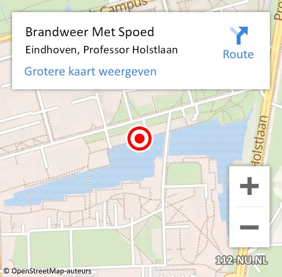Locatie op kaart van de 112 melding: Brandweer Met Spoed Naar Eindhoven, Professor Holstlaan op 31 oktober 2023 15:53