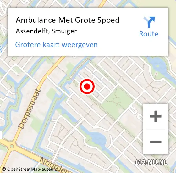 Locatie op kaart van de 112 melding: Ambulance Met Grote Spoed Naar Assendelft, Smuiger op 31 oktober 2023 16:16