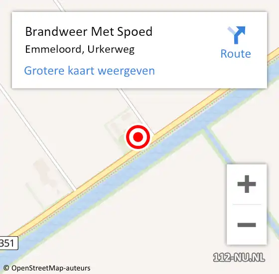 Locatie op kaart van de 112 melding: Brandweer Met Spoed Naar Emmeloord, Urkerweg op 31 oktober 2023 16:21