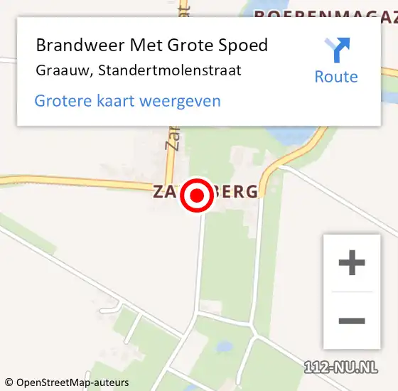 Locatie op kaart van de 112 melding: Brandweer Met Grote Spoed Naar Graauw, Standertmolenstraat op 31 oktober 2023 16:46