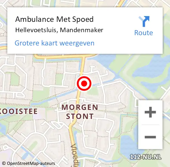 Locatie op kaart van de 112 melding: Ambulance Met Spoed Naar Hellevoetsluis, Mandenmaker op 31 oktober 2023 16:49