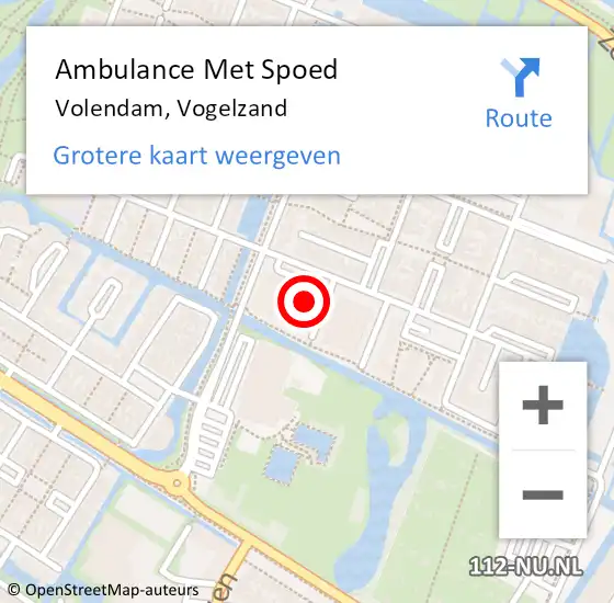 Locatie op kaart van de 112 melding: Ambulance Met Spoed Naar Volendam, Vogelzand op 31 oktober 2023 17:53