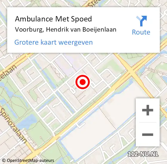 Locatie op kaart van de 112 melding: Ambulance Met Spoed Naar Voorburg, Hendrik van Boeijenlaan op 31 oktober 2023 18:49