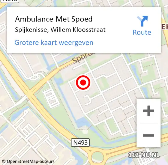 Locatie op kaart van de 112 melding: Ambulance Met Spoed Naar Spijkenisse, Willem Kloosstraat op 31 oktober 2023 18:51