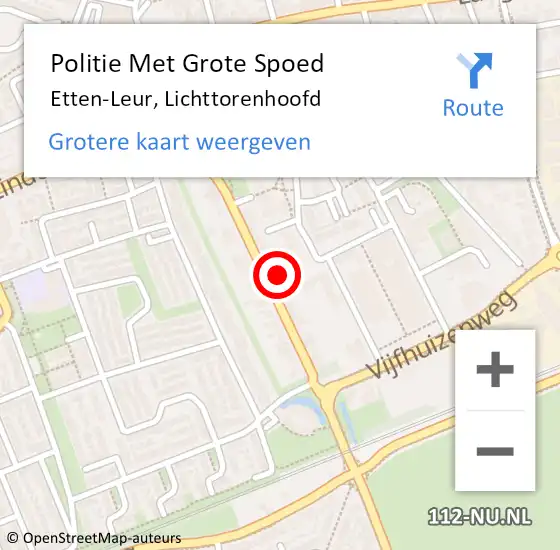 Locatie op kaart van de 112 melding: Politie Met Grote Spoed Naar Etten-Leur, Lichttorenhoofd op 31 oktober 2023 19:13