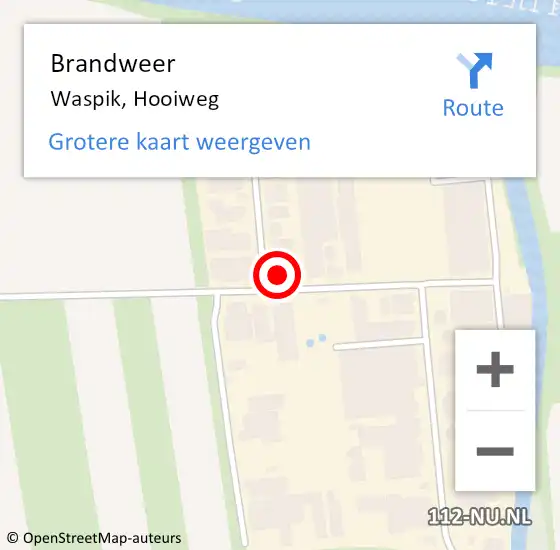 Locatie op kaart van de 112 melding: Brandweer Waspik, Hooiweg op 31 oktober 2023 19:15