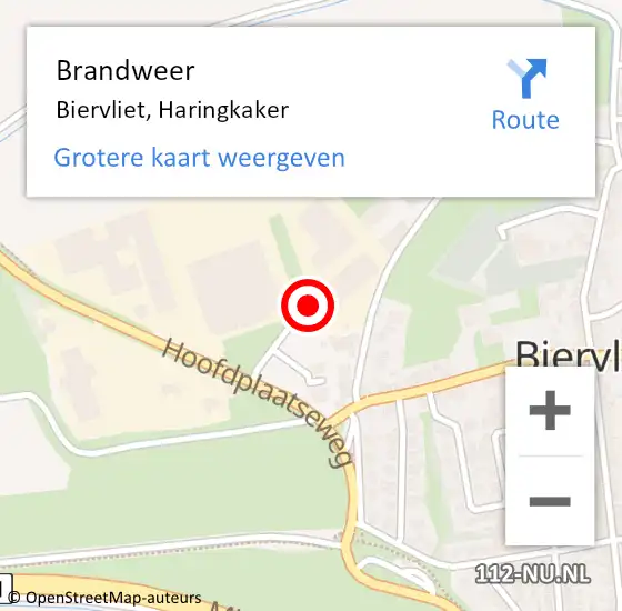 Locatie op kaart van de 112 melding: Brandweer Biervliet, Haringkaker op 31 oktober 2023 19:45