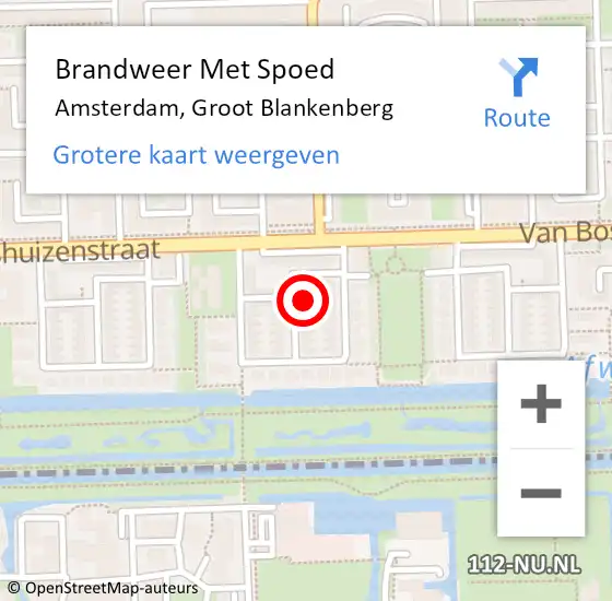 Locatie op kaart van de 112 melding: Brandweer Met Spoed Naar Amsterdam, Groot Blankenberg op 31 oktober 2023 19:58