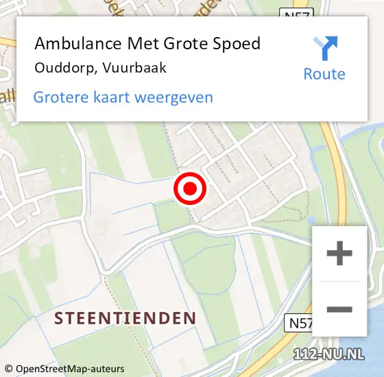 Locatie op kaart van de 112 melding: Ambulance Met Grote Spoed Naar Ouddorp, Vuurbaak op 31 oktober 2023 20:31