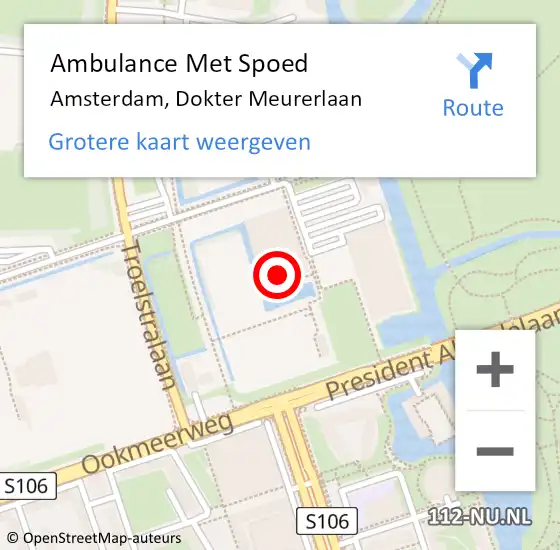Locatie op kaart van de 112 melding: Ambulance Met Spoed Naar Amsterdam, Dokter Meurerlaan op 31 oktober 2023 20:31