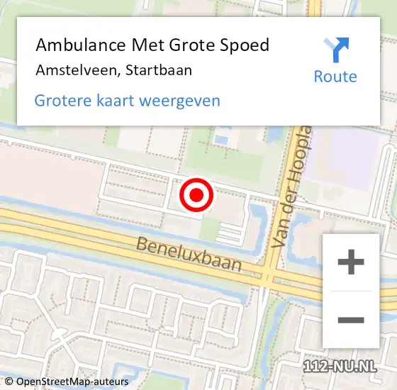 Locatie op kaart van de 112 melding: Ambulance Met Grote Spoed Naar Amstelveen, Startbaan op 31 oktober 2023 21:50