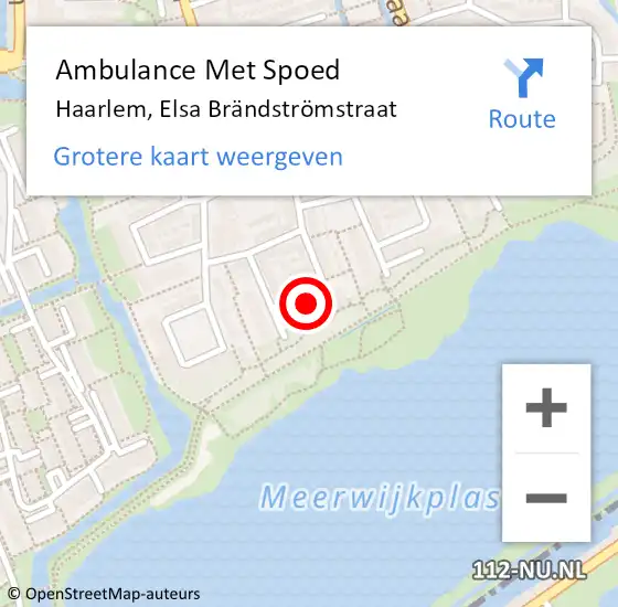 Locatie op kaart van de 112 melding: Ambulance Met Spoed Naar Haarlem, Elsa Brändströmstraat op 31 oktober 2023 22:21