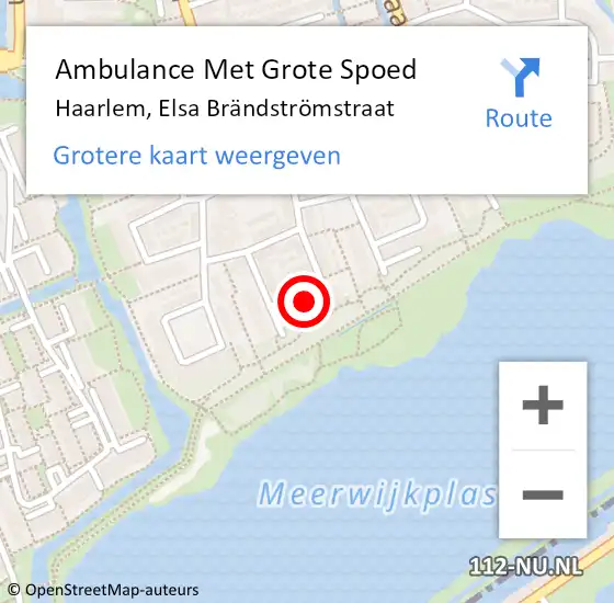 Locatie op kaart van de 112 melding: Ambulance Met Grote Spoed Naar Haarlem, Elsa Brändströmstraat op 31 oktober 2023 22:36