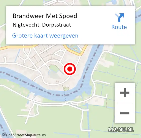 Locatie op kaart van de 112 melding: Brandweer Met Spoed Naar Nigtevecht, Dorpsstraat op 1 november 2023 00:07
