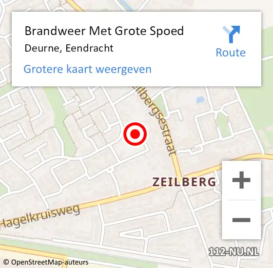 Locatie op kaart van de 112 melding: Brandweer Met Grote Spoed Naar Deurne, Eendracht op 1 november 2023 01:33