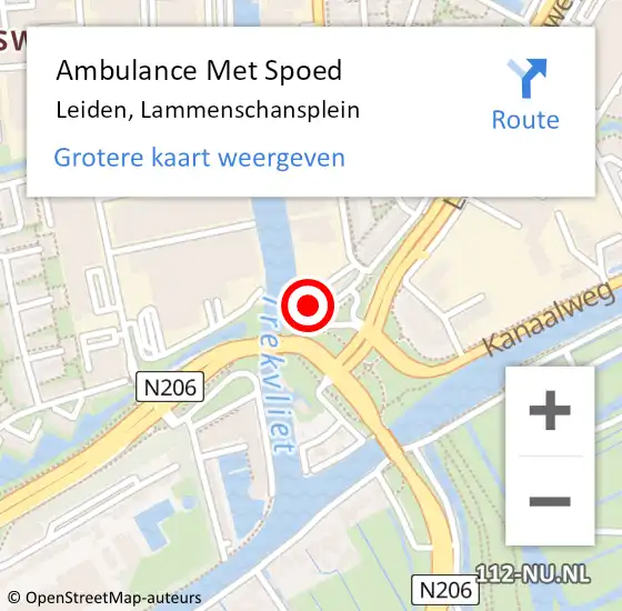 Locatie op kaart van de 112 melding: Ambulance Met Spoed Naar Leiden, Lammenschansplein op 1 november 2023 04:10