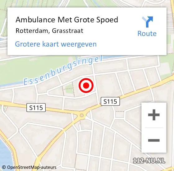 Locatie op kaart van de 112 melding: Ambulance Met Grote Spoed Naar Rotterdam, Grasstraat op 1 november 2023 06:53