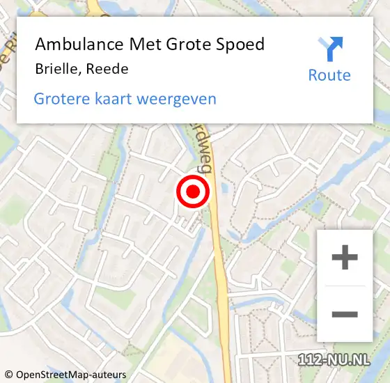 Locatie op kaart van de 112 melding: Ambulance Met Grote Spoed Naar Brielle, Reede op 1 november 2023 07:17
