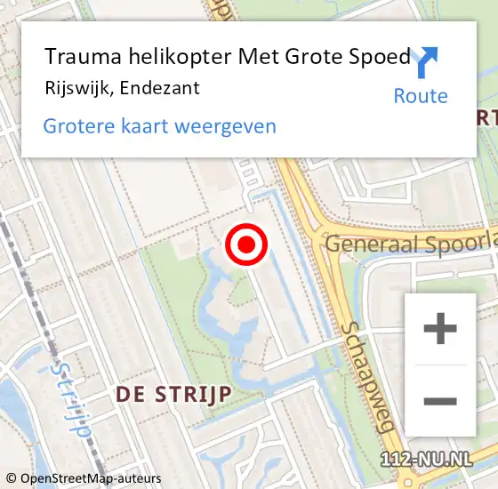 Locatie op kaart van de 112 melding: Trauma helikopter Met Grote Spoed Naar Rijswijk, Endezant op 1 november 2023 07:29