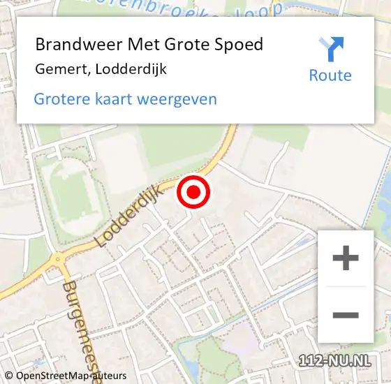 Locatie op kaart van de 112 melding: Brandweer Met Grote Spoed Naar Gemert, Lodderdijk op 1 november 2023 08:26