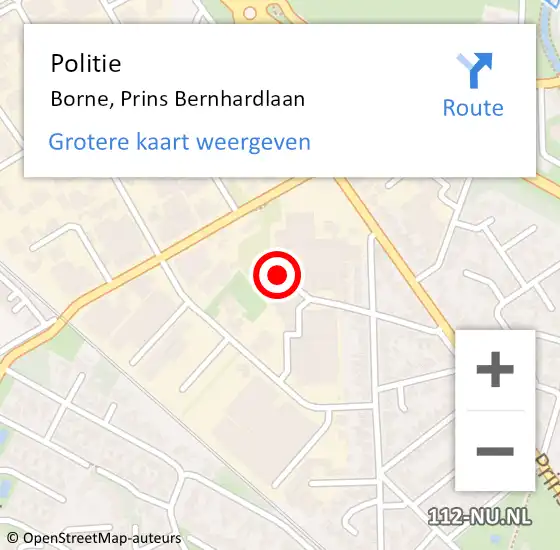 Locatie op kaart van de 112 melding: Politie Borne, Prins Bernhardlaan op 1 november 2023 08:27