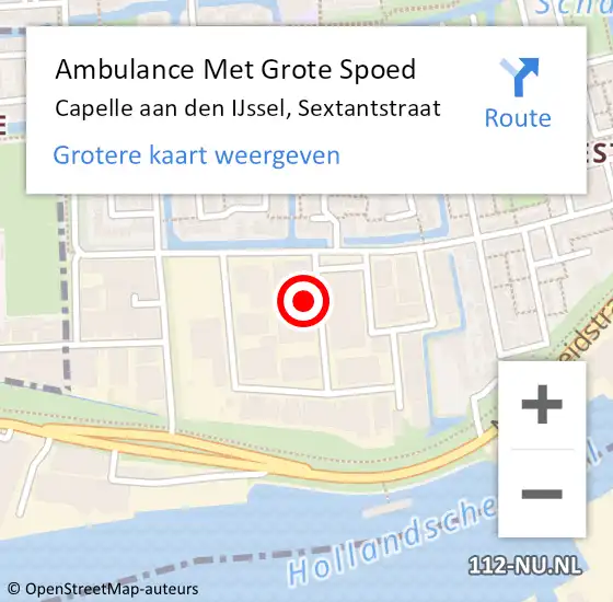 Locatie op kaart van de 112 melding: Ambulance Met Grote Spoed Naar Capelle aan den IJssel, Sextantstraat op 1 november 2023 08:39