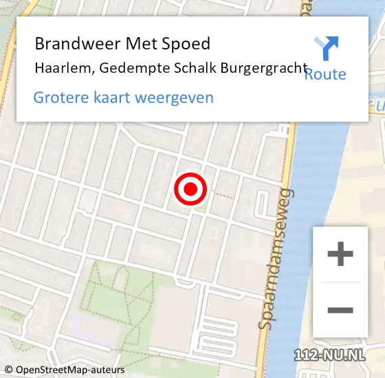 Locatie op kaart van de 112 melding: Brandweer Met Spoed Naar Haarlem, Gedempte Schalk Burgergracht op 1 november 2023 09:51