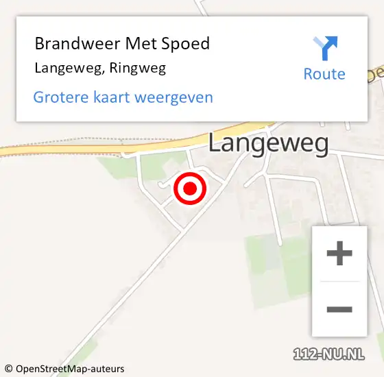 Locatie op kaart van de 112 melding: Brandweer Met Spoed Naar Langeweg, Ringweg op 1 november 2023 10:09