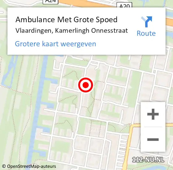 Locatie op kaart van de 112 melding: Ambulance Met Grote Spoed Naar Vlaardingen, Kamerlingh Onnesstraat op 1 november 2023 12:37