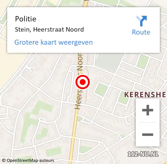 Locatie op kaart van de 112 melding: Politie Stein, Heerstraat Noord op 1 november 2023 13:38