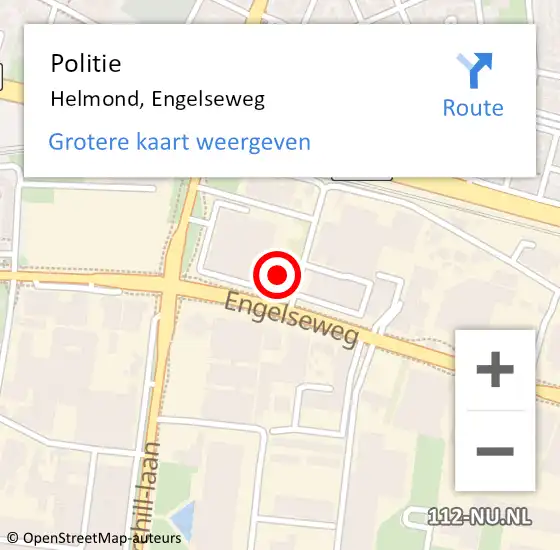 Locatie op kaart van de 112 melding: Politie Helmond, Engelseweg op 1 november 2023 13:46