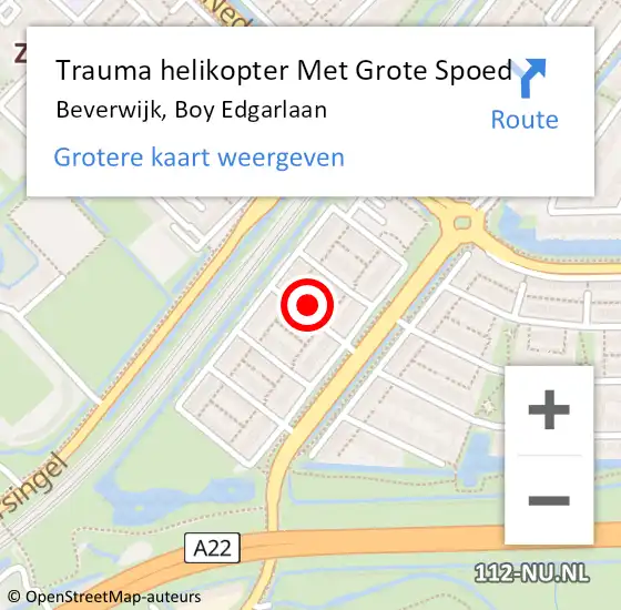 Locatie op kaart van de 112 melding: Trauma helikopter Met Grote Spoed Naar Beverwijk, Boy Edgarlaan op 1 november 2023 14:03