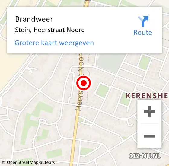 Locatie op kaart van de 112 melding: Brandweer Stein, Heerstraat Noord op 1 november 2023 14:03