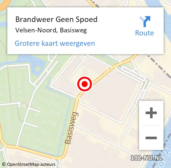 Locatie op kaart van de 112 melding: Brandweer Geen Spoed Naar Velsen-Noord, Basisweg op 1 november 2023 14:10