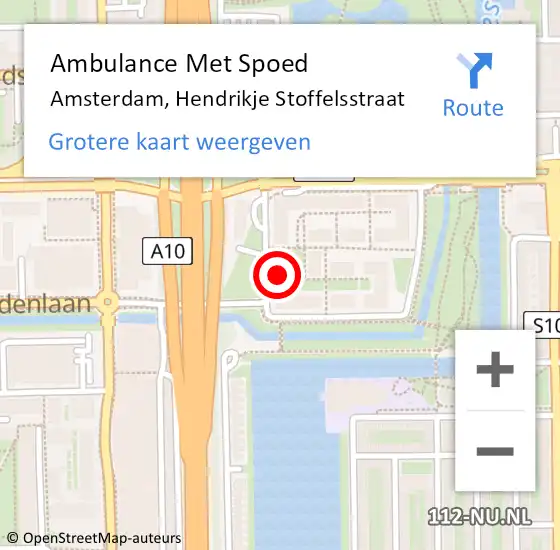 Locatie op kaart van de 112 melding: Ambulance Met Spoed Naar Amsterdam, Hendrikje Stoffelsstraat op 1 november 2023 14:27