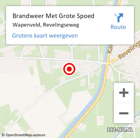 Locatie op kaart van de 112 melding: Brandweer Met Grote Spoed Naar Wapenveld, Revelingseweg op 1 november 2023 14:32