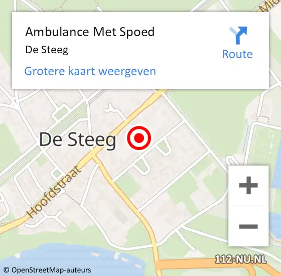 Locatie op kaart van de 112 melding: Ambulance Met Spoed Naar De Steeg op 1 november 2023 14:37