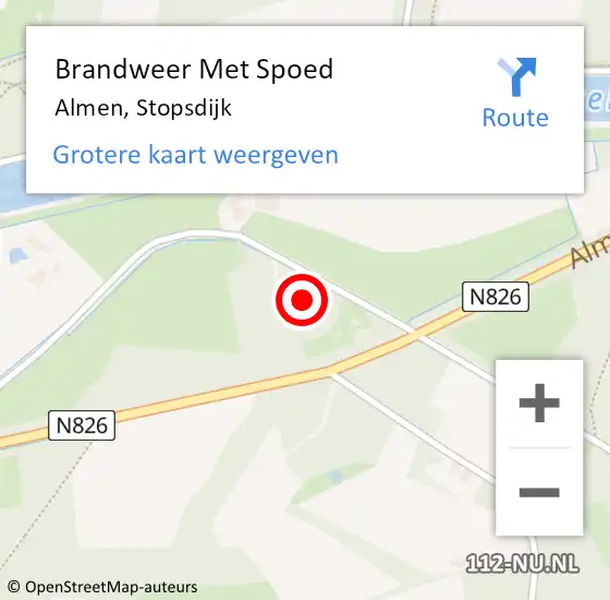 Locatie op kaart van de 112 melding: Brandweer Met Spoed Naar Almen, Stopsdijk op 1 november 2023 14:50