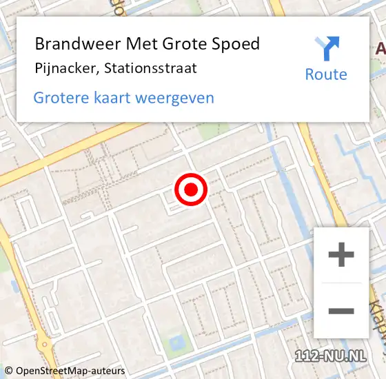 Locatie op kaart van de 112 melding: Brandweer Met Grote Spoed Naar Pijnacker, Stationsstraat op 1 november 2023 15:02