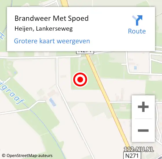 Locatie op kaart van de 112 melding: Brandweer Met Spoed Naar Heijen, Lankerseweg op 1 november 2023 16:00