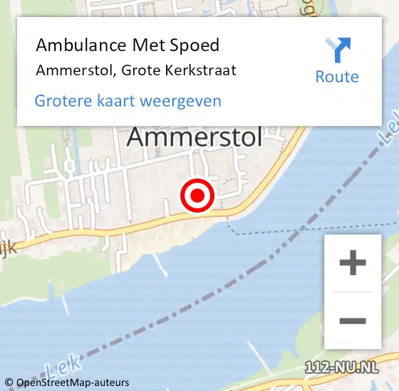Locatie op kaart van de 112 melding: Ambulance Met Spoed Naar Ammerstol, Grote Kerkstraat op 13 september 2014 16:04