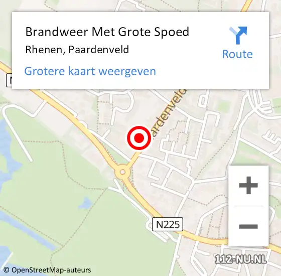 Locatie op kaart van de 112 melding: Brandweer Met Grote Spoed Naar Rhenen, Paardenveld op 1 november 2023 17:29