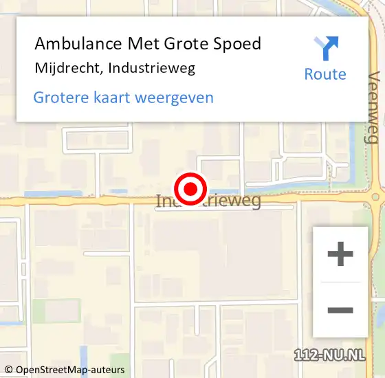 Locatie op kaart van de 112 melding: Ambulance Met Grote Spoed Naar Mijdrecht, Industrieweg op 1 november 2023 17:33