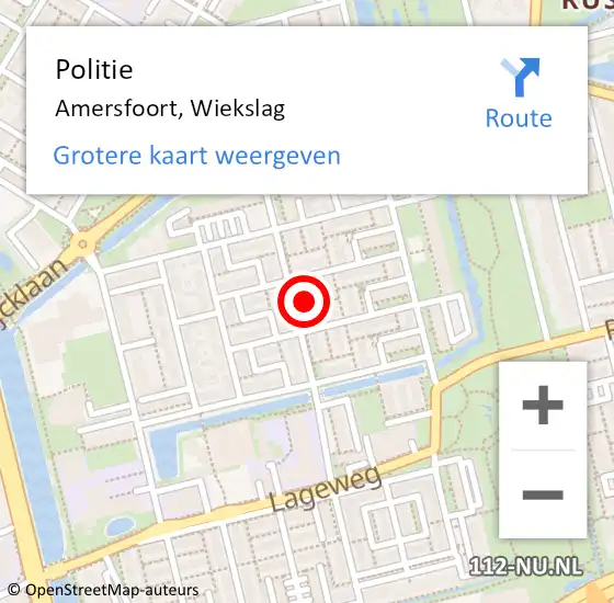 Locatie op kaart van de 112 melding: Politie Amersfoort, Wiekslag op 1 november 2023 17:34